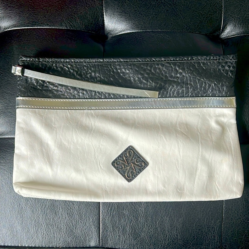 Simply Vera Vera Wang Black, White and Silver Wristlet Clutch